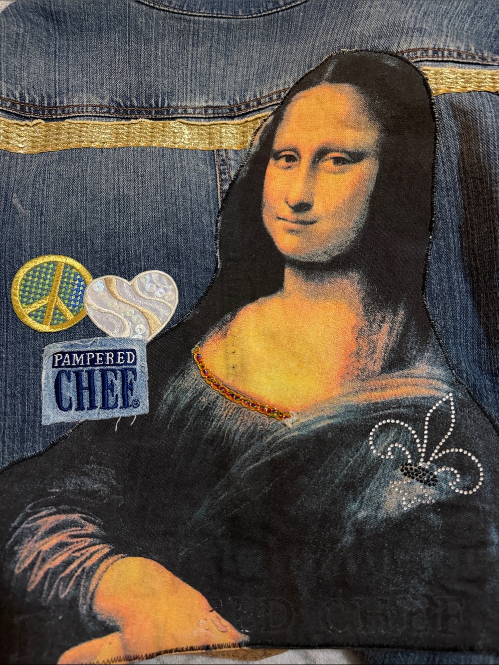 Upcycled Short Denim Jacket Mona Lisa